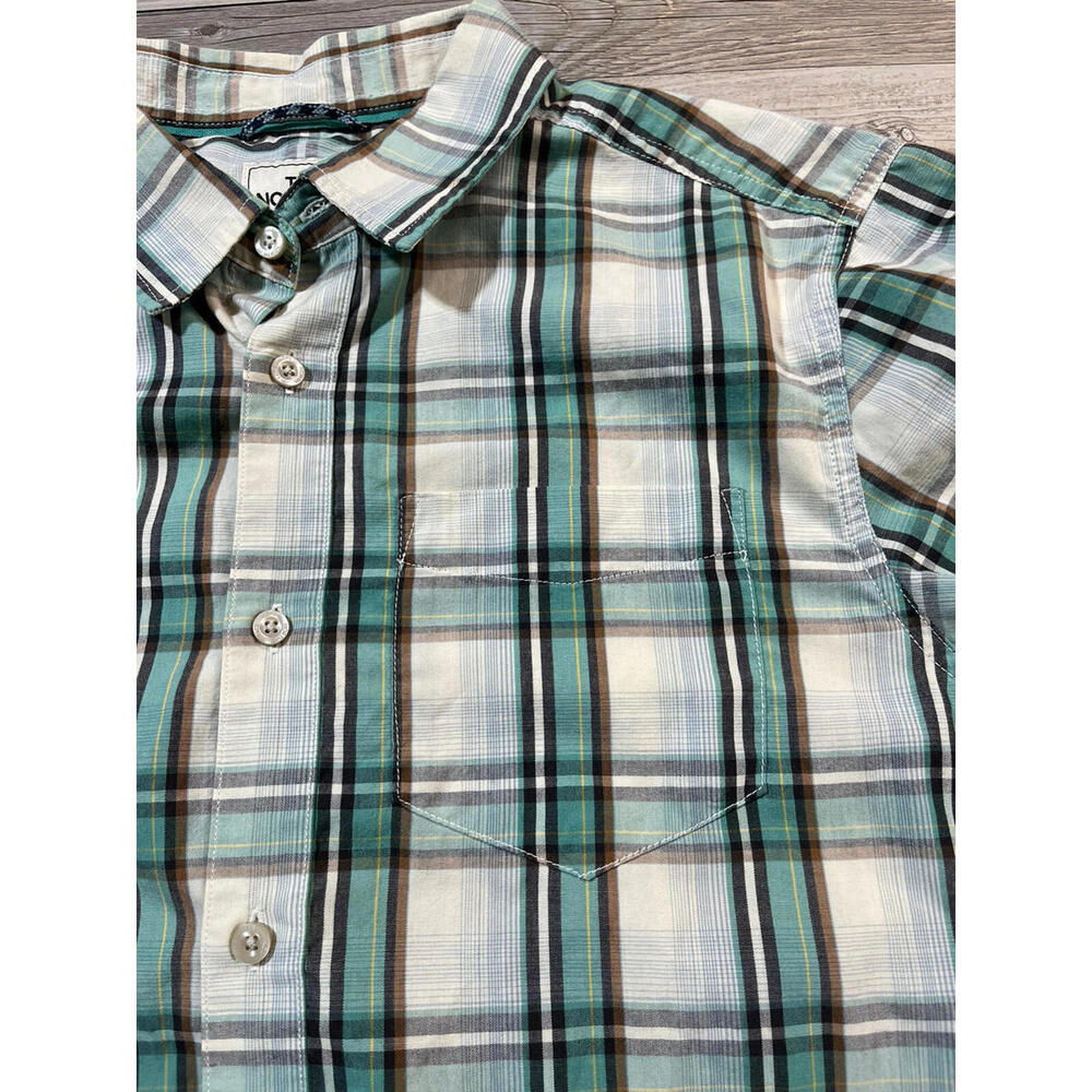 The North Face Button Up Shirt Short Sleeve Plaid Size Large W/ Pocket - Picture 4 of 9